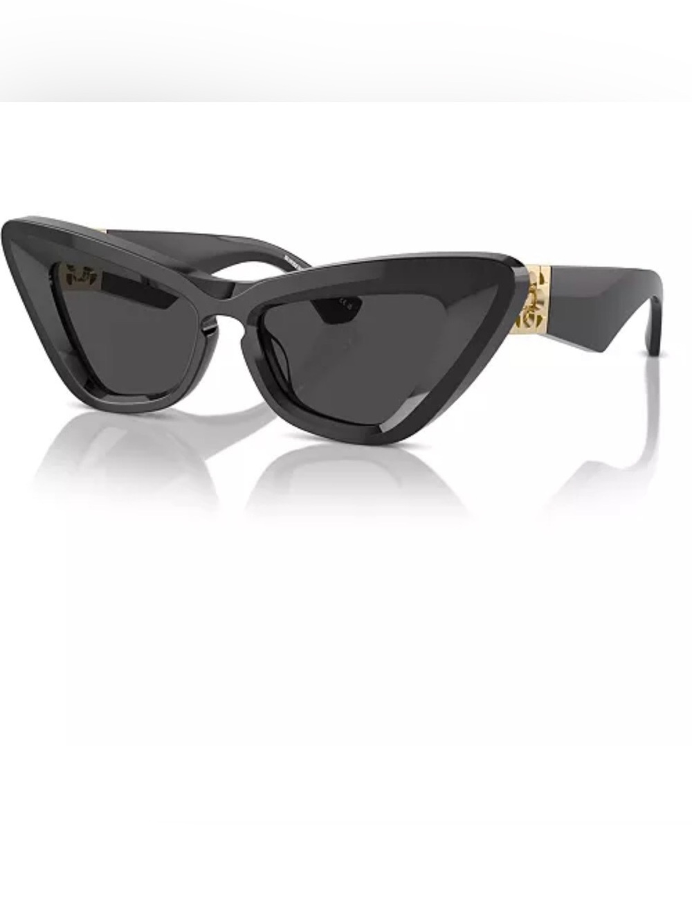 Burberry Black Cat-Eye Sunglasses with Gold Detail